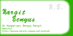 margit benyus business card